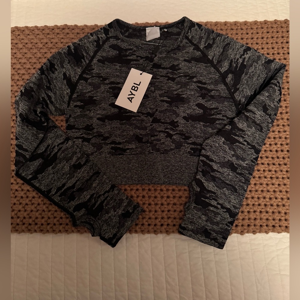 AYBL Black and Gray Camouflage Crop Top